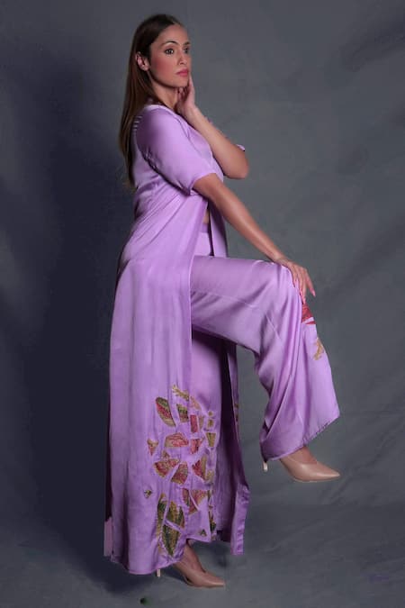 Seesa Purple Viscose, Satin Beads Placement Embroidered Trouser Online at Aza Fashions Seesa_Purple Viscose, Satin Beads Placement Embroidered Trouser _Online_at_Aza_Fashions