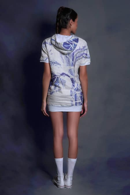 Seesa Floral Print Hoodie Dress 