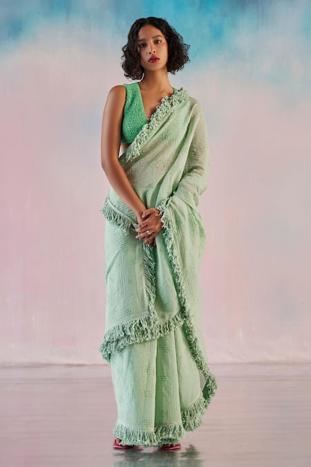 Ilk Chanderi Heart Embroidered Saree 