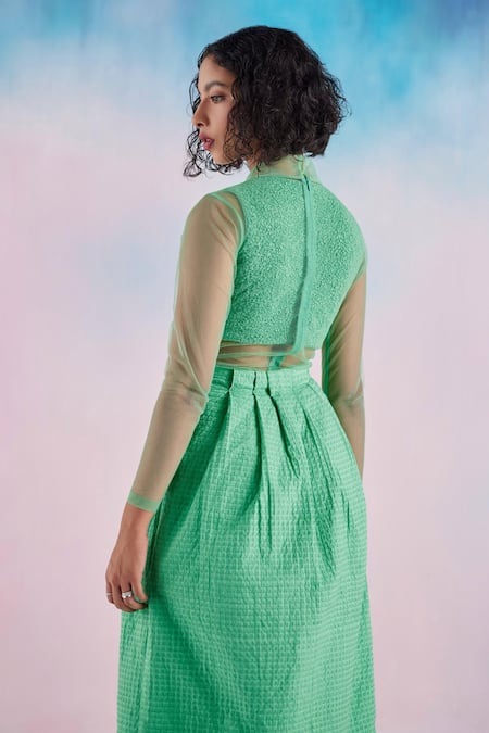 Ilk Chanderi Smocked Bralette 