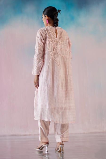 Ilk Chanderi Heart Print Textured Kurta With Pant 