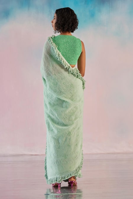 Ilk Chanderi Silk Heart Embroidered Saree With Blouse 