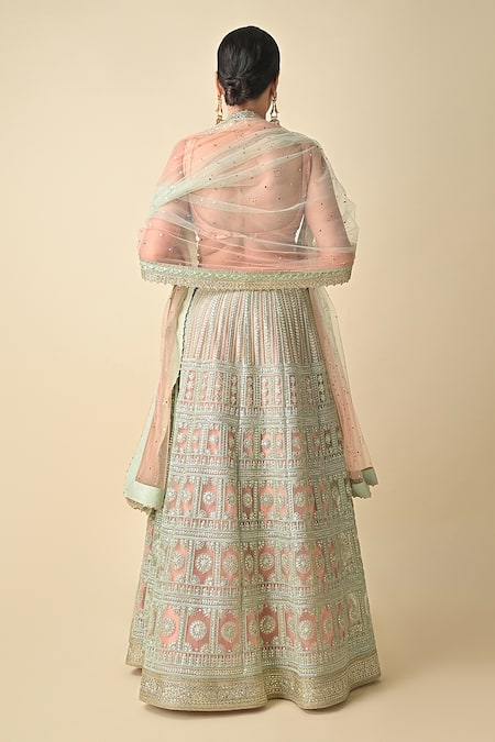 Kavita D Gota Embroidered Bridal Lehenga Set With Unstitched Blouse 