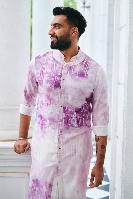 Philocaly Timber Abstract Print Kurta 