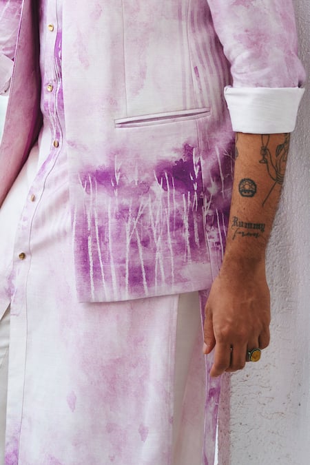 Philocaly Purple Silk Abstract Print Bundi Online at Aza Fashions Philocaly_Purple Silk Abstract Print Bundi _Online_at_Aza_Fashions