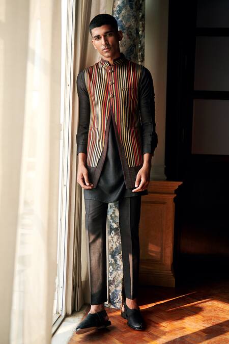 Philocaly Multi Color Woven Stripe Bundi 