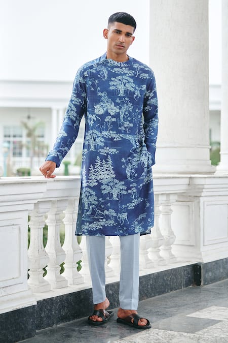 Philocaly Fable Cotton Forest Print Kurta 