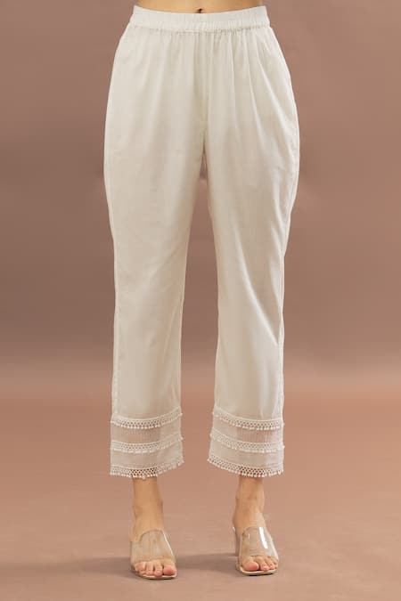 Buy Kalakaari By Sagarika Blue Cotton Lace, Embroidery V-neck Straight Bandhani Pattern Kurta With Pant Online at Aza Fashions Buy_Kalakaari By Sagarika_Blue Cotton Lace, Embroidery V-neck Straight Bandhani Pattern Kurta With Pant _Online_at_Aza_Fashions