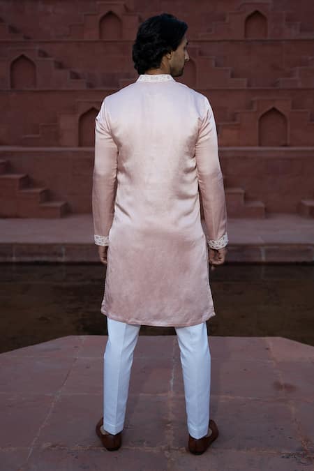 Kaaj Button X AZA French Knot Embroidered Kurta Set 