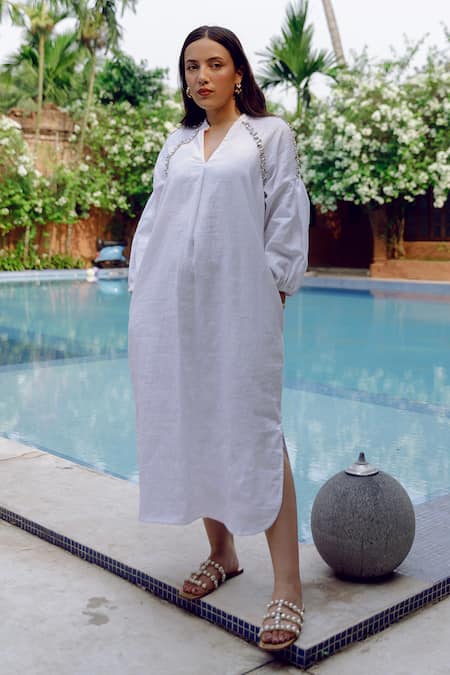 Kavya Singh Kundu Stella Handwoven Linen Dress 