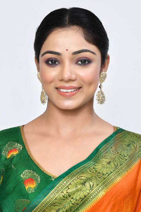 Posh By Rathore_White Diamonds, Pearls Drop Pattern Embellished Earrings _Online_at_Aza_Fashions