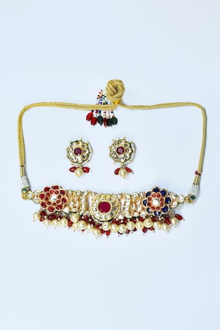 Posh By Rathore Kundan Embellished Choker Set 