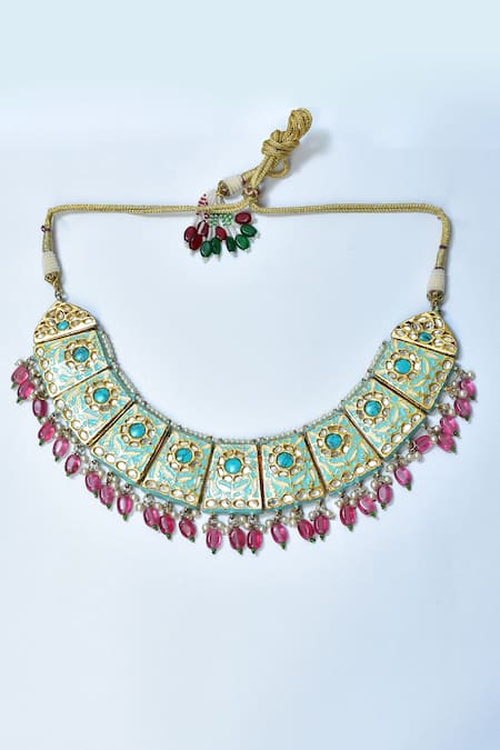 Posh By Rathore Beads Embellished Necklace Set 