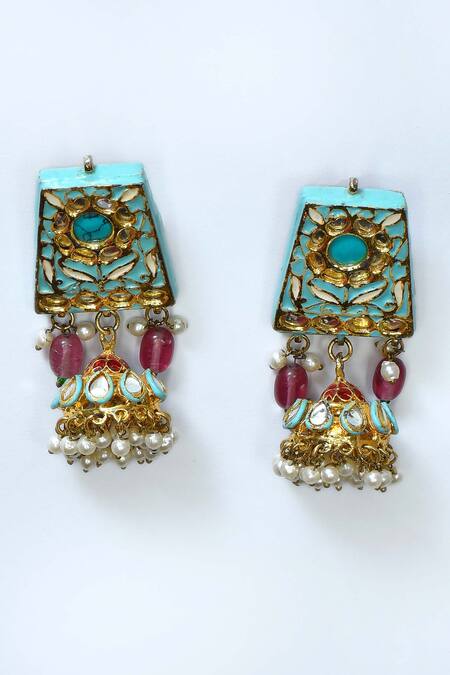 Buy_Posh By Rathore_Blue Beads Embellished Necklace Set 