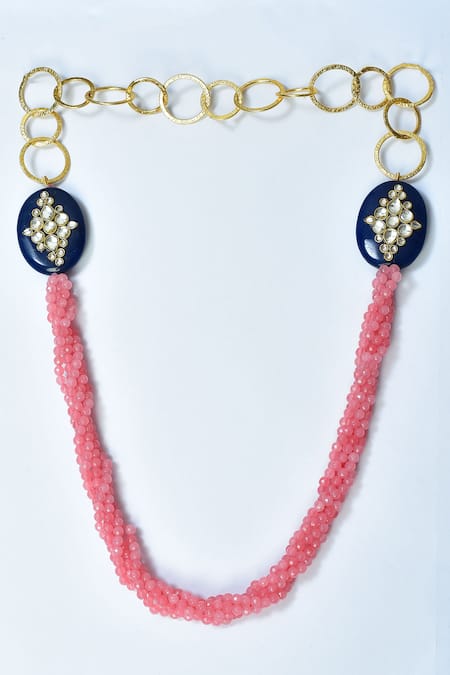 Posh By Rathore Layered Twisted Bead Embellished Necklace 