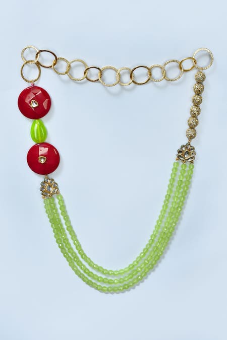 Posh By Rathore Layered Bead Embellished Necklace 