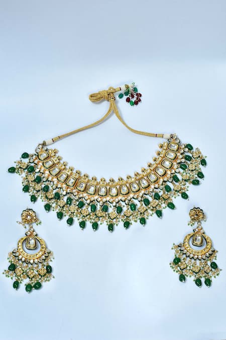 Posh By Rathore Kundan Embellished Choker Set 
