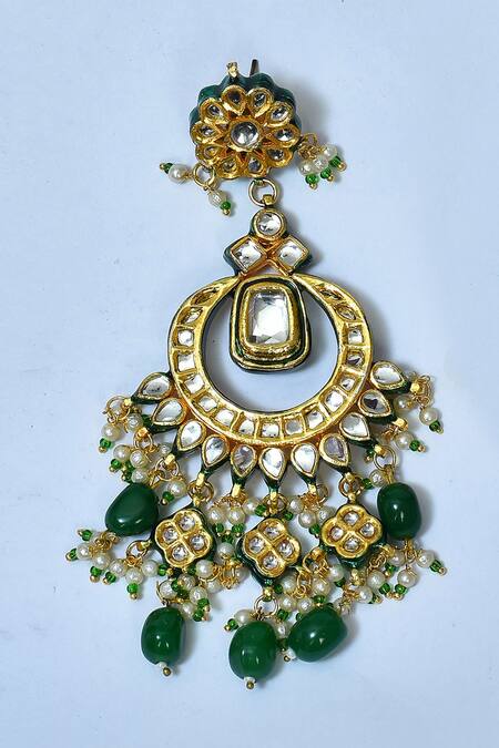 Posh By Rathore_Gold Plated Crystals, Beads Kundan Embellished Choker Set _at_Aza_Fashions