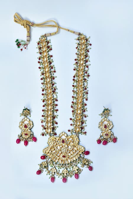 Posh By Rathore Kundan Embellished Long Necklace Set 