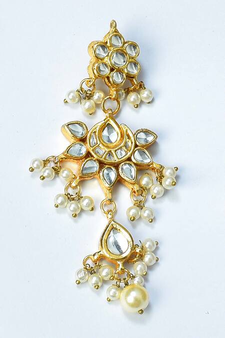 Buy_Posh By Rathore_Gold Plated Diamonds, Pearls Kundan Embellished Layered Necklace Set 