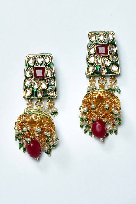 Posh By Rathore_Multi Color Stones, Beads Embellished Choker Set _at_Aza_Fashions