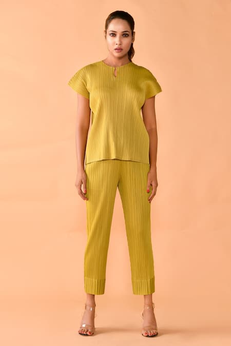 Crimp Cord Work Top & Pant Set 