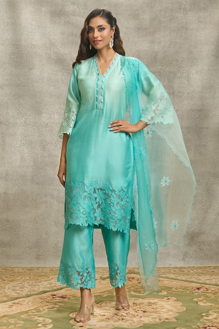 Surabhi Arya Floral Cutwork Kurta Set With Dupatta 