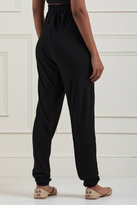 Buy_Ikshita Choudhary_Black Cotton Embroidery, Sequins, Zari Round Neck Gathered Anarkali Set_Online_at_Aza_Fashions