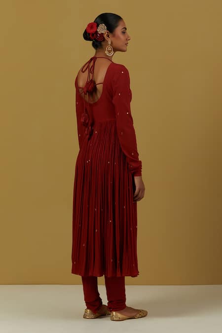 Ikshita Choudhary Gathered Embroidered Anarkali Churidar Set 