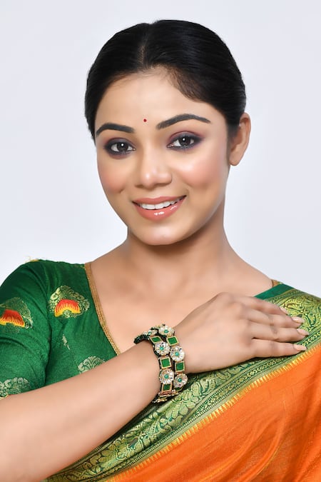 Posh By Rathore Kundan Embellished Kada - 2 Piece 