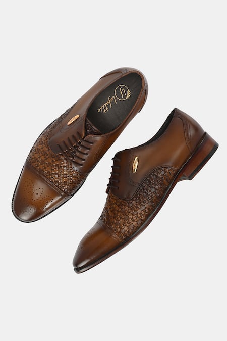 Buy_Lafattio_Brown Leather Pointed Toe Shoes  