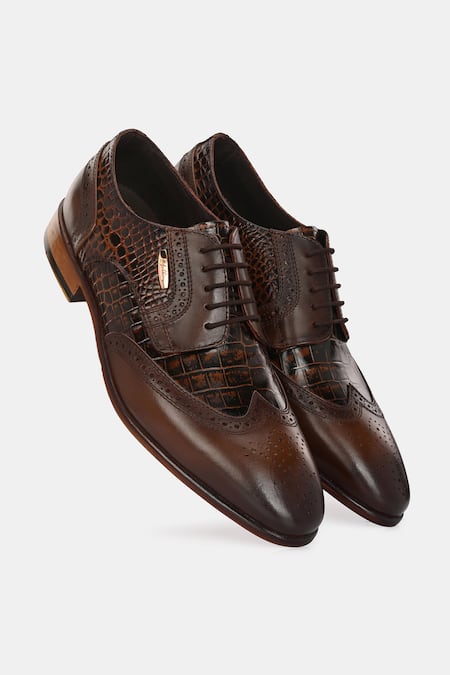 Buy_Lafattio_Brown Lace Up Brogues  _Online_at_Aza_Fashions