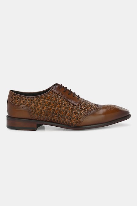 Lafattio_Brown Braided Wimp Brogues  _Online_at_Aza_Fashions