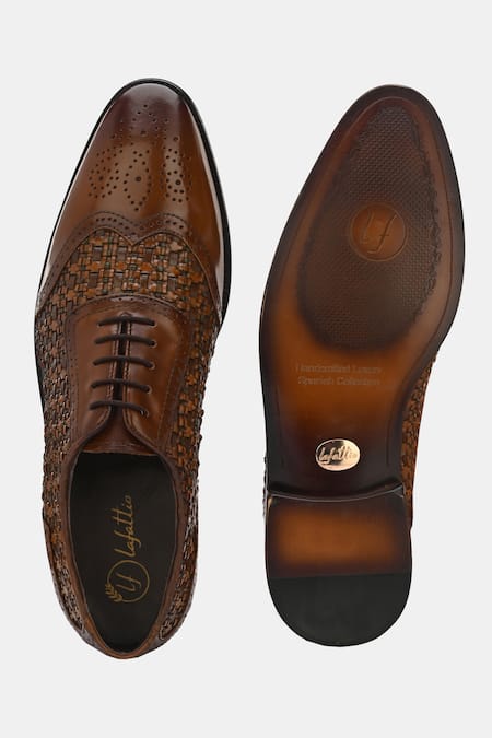 Shop_Lafattio_Brown Braided Wimp Brogues  _Online_at_Aza_Fashions