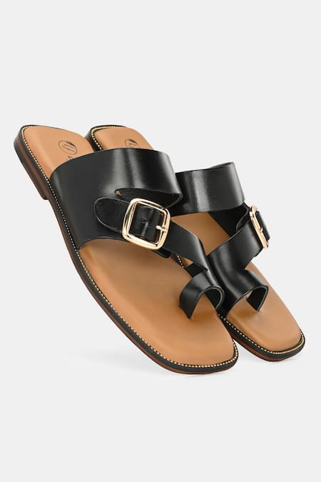 Buy_Lafattio_Black Split Toe Slip On  _Online_at_Aza_Fashions