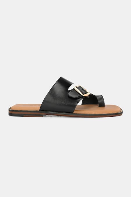 Shop_Lafattio_Black Split Toe Slip On  _Online_at_Aza_Fashions