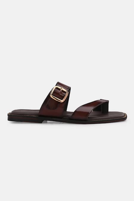 Shop_Lafattio_Brown Split Toe Leather Slip On _Online_at_Aza_Fashions