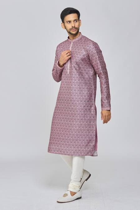 Buy_Samyukta Singhania_Black Kurta Cotton Printed Floral And Thread Work Set _Online_at_Aza_Fashions