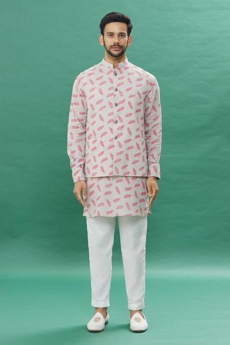 Buy Spring Break Beige Polyester, Cotton Embroidery, Print Jacket Set With Plain Churidar Online at Aza Fashions Buy_Spring Break_Beige Polyester, Cotton Embroidery, Print Jacket Set With Plain Churidar _Online_at_Aza_Fashions