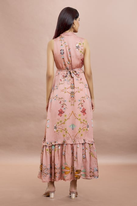 Whimsical By Shica Floral Print High Low Dress 