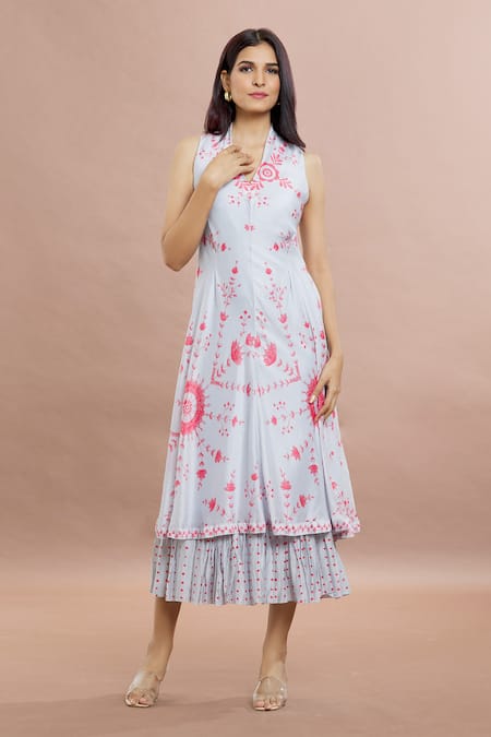 Whimsical By Shica Cotton Silk Layered Dress 