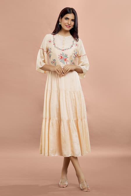 Starlink Episode Heavy Chikan Work Round Kurti Wholesaler New Designs