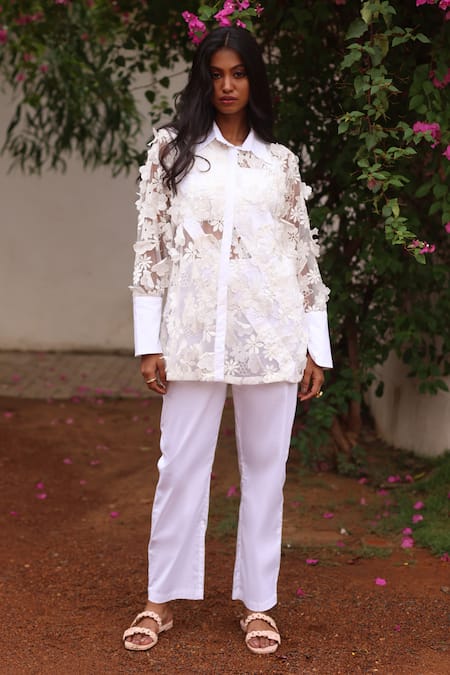 Couche Floral Embroidered Shirt & Pant Set 