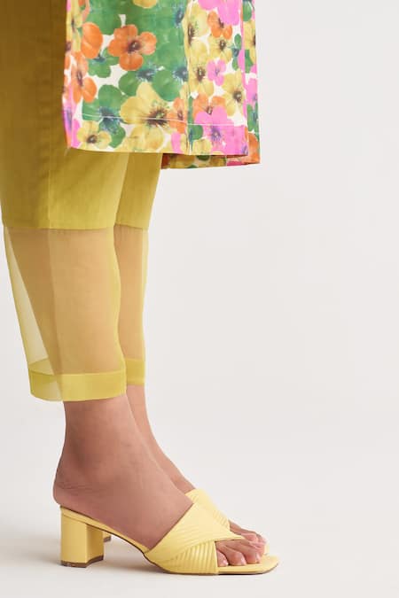 Shivani Bhargava Multi Color Chanderi Digital Printed Woven Round Gardenia Floral Kurta Pant Set Online at Aza Fashions Shivani Bhargava_Multi Color Chanderi Digital Printed Woven Round Gardenia Floral Kurta Pant Set _Online_at_Aza_Fashions