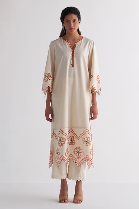 Shivani Bhargava Colossal Sleeve Embroidered Kurta & Pant Set 