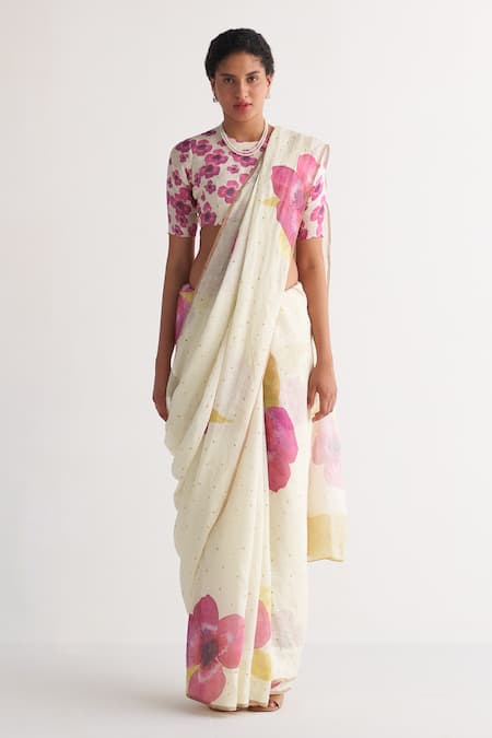 Shivani Bhargava Hand Drawn Floral Pattern Saree 