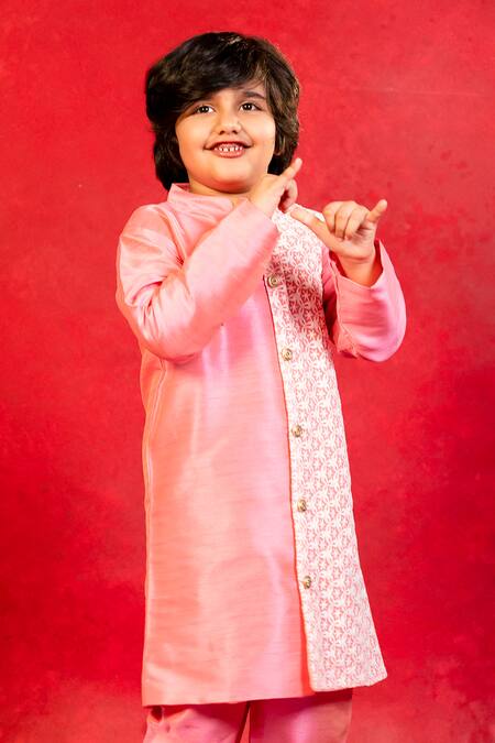 JILMIL DREAMWEAR_Pink Cotton, Silk Embroidery Printed Chikankari Kurta And Pant Set _Online_at_Aza_Fashions