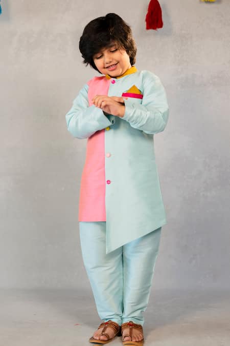 JILMIL DREAMWEAR Colorblock Asymmetric Kurta & Pant Set 