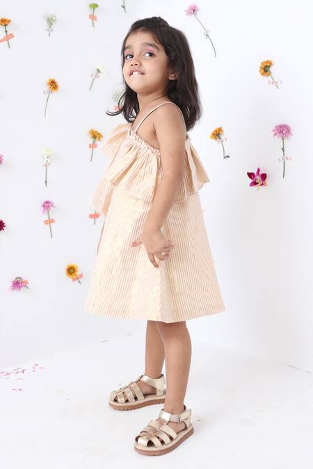 Buy_JILMIL DREAMWEAR_Off White Cotton Ruffles One Side Sleeve Dress _Online_at_Aza_Fashions