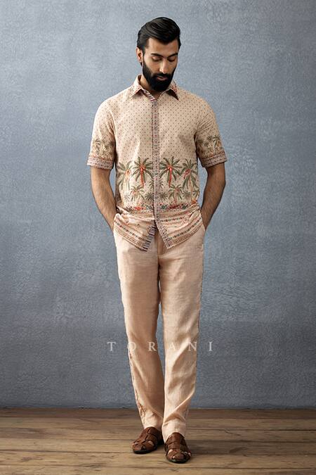 Torani Beige Cotton, Silk Badami Nadeen Hand Block Printed Kameez Set Online at Aza Fashions Torani_Beige Cotton, Silk Badami Nadeen Hand Block Printed Kameez Set _Online_at_Aza_Fashions